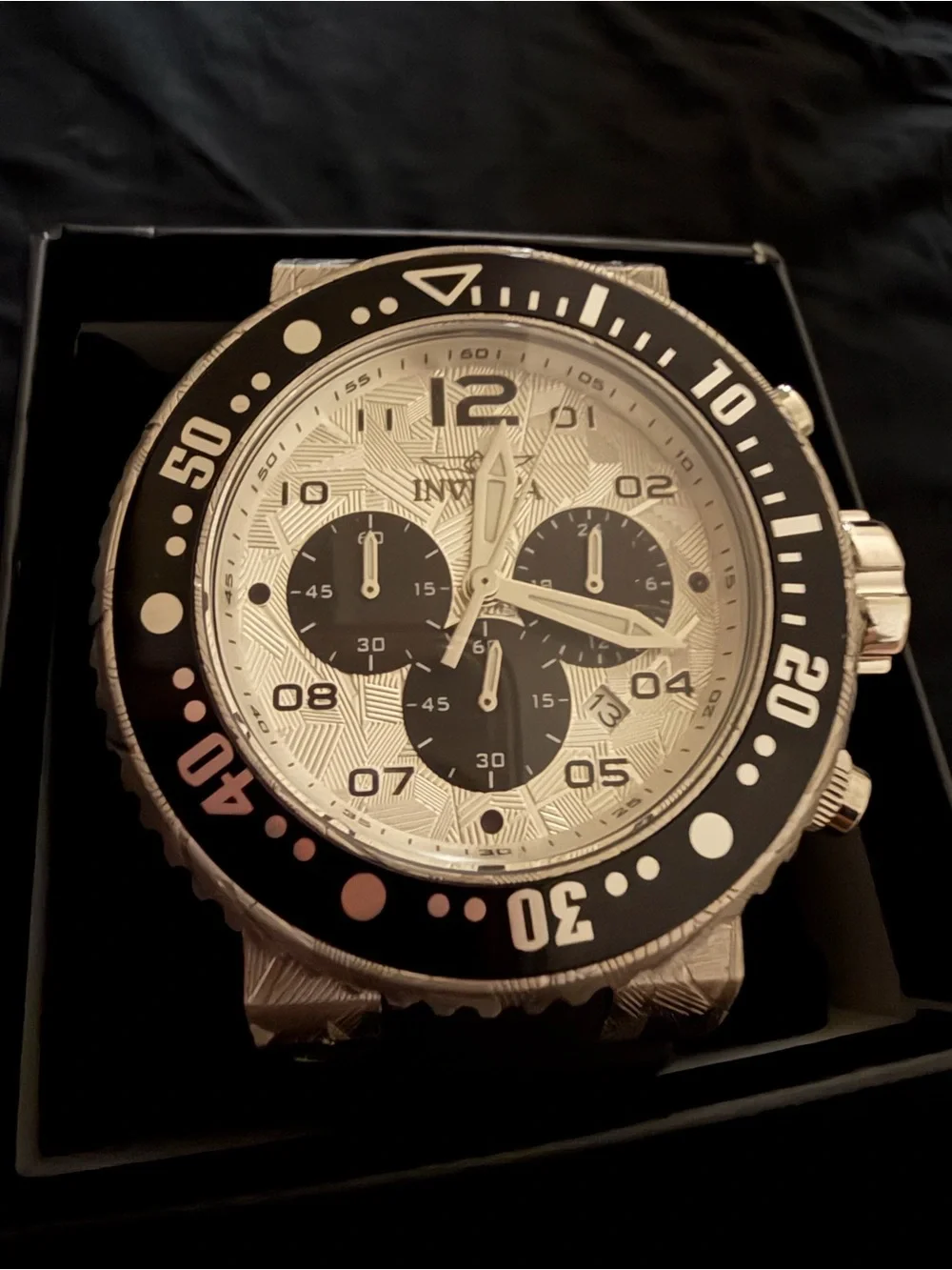 Invicta Men’s Black & Silver Chronograph Dive Watch